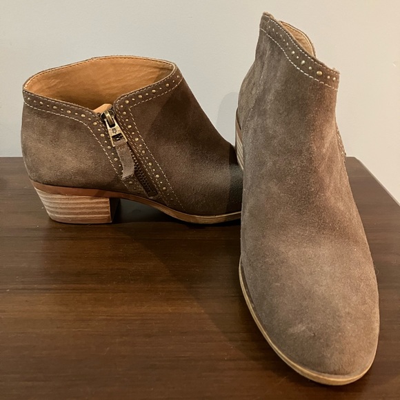 Lucky Brand-Leather/Suede booties with studding-size 8M/38 - Picture 1 of 6